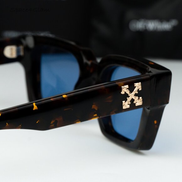 Off-White Women Sunglasses Havana Blue Square OERI008 VIRGIL 6045 NEW AUTHENTIC main image 6